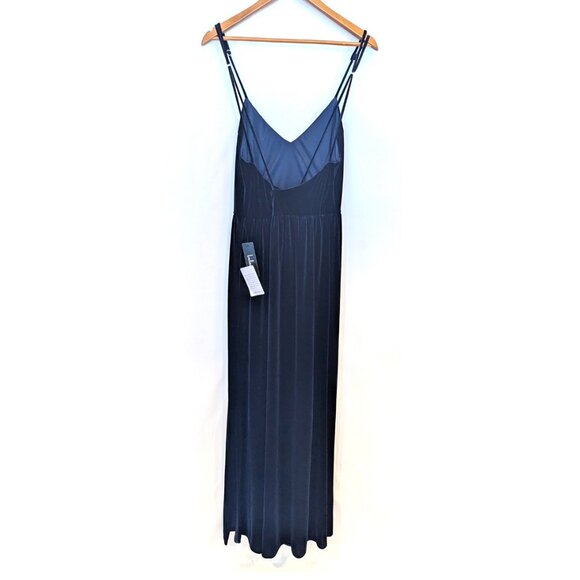 NWT Lulus | Final Song Cross Back Navy Blue Velvet Maxi Dress | Size XL - Picture 10 of 16